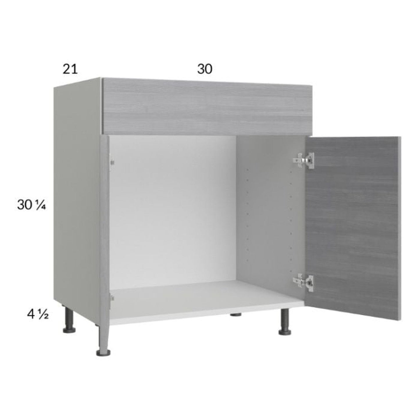 RTA Euro Grey 30" Vanity Sink Base Cabinet with 2 Finished End Panels