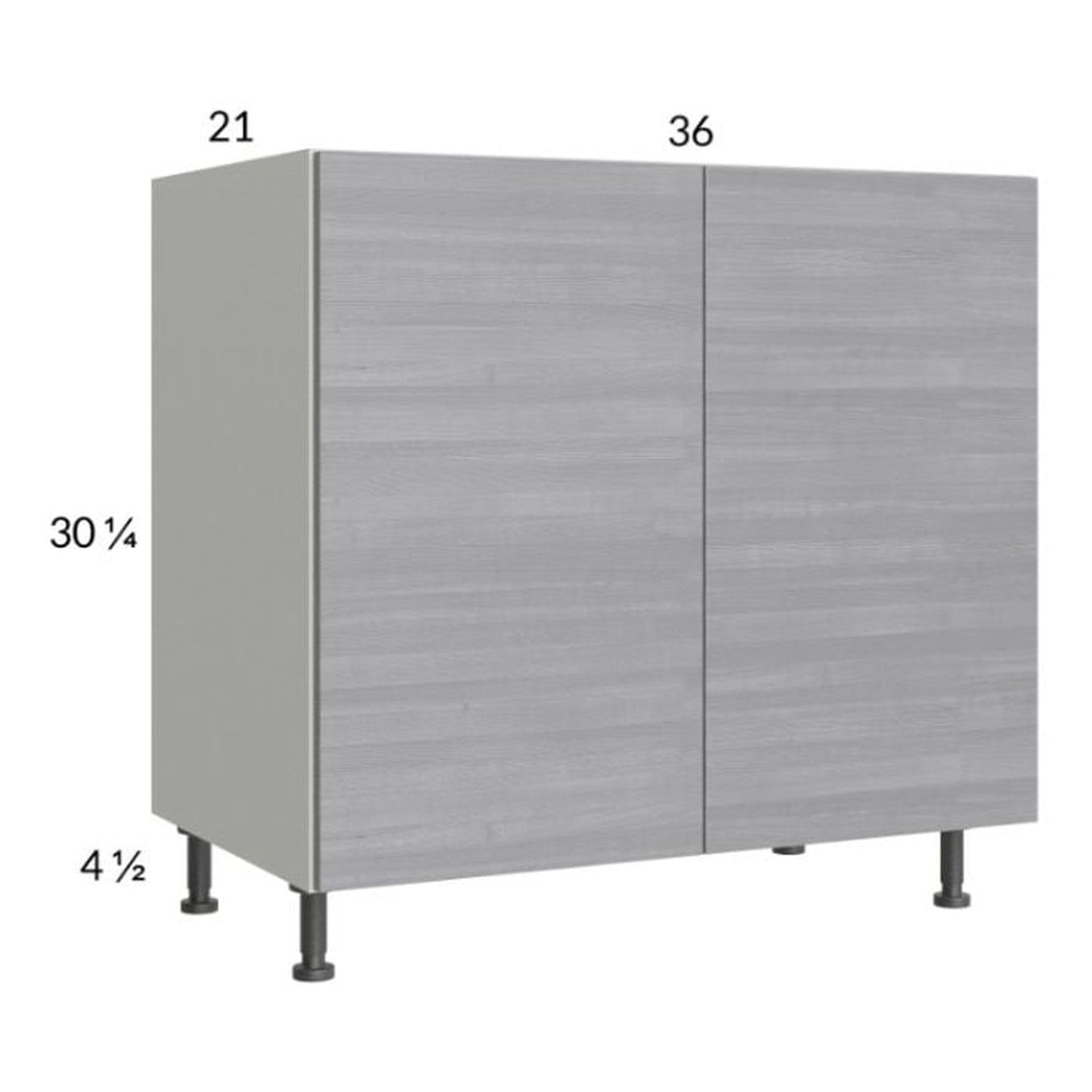 RTA Euro Grey 36" Full Height Door Vanity Sink Base Cabinet