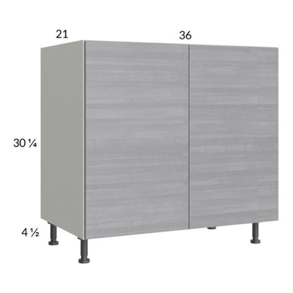 RTA Euro Grey 36" Full Height Door Vanity Sink Base Cabinet with 1 Finished End Panel