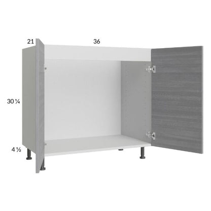 RTA Euro Grey 36" Full Height Door Vanity Sink Base Cabinet with 1 Finished End Panel