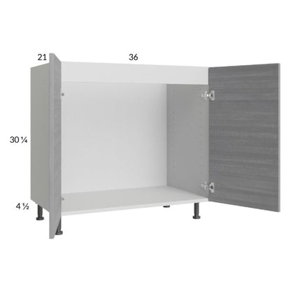 RTA Euro Grey 36" Full Height Door Vanity Sink Base Cabinet