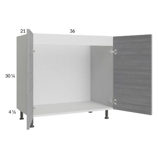 RTA Euro Grey 36" Full Height Door Vanity Sink Base Cabinet