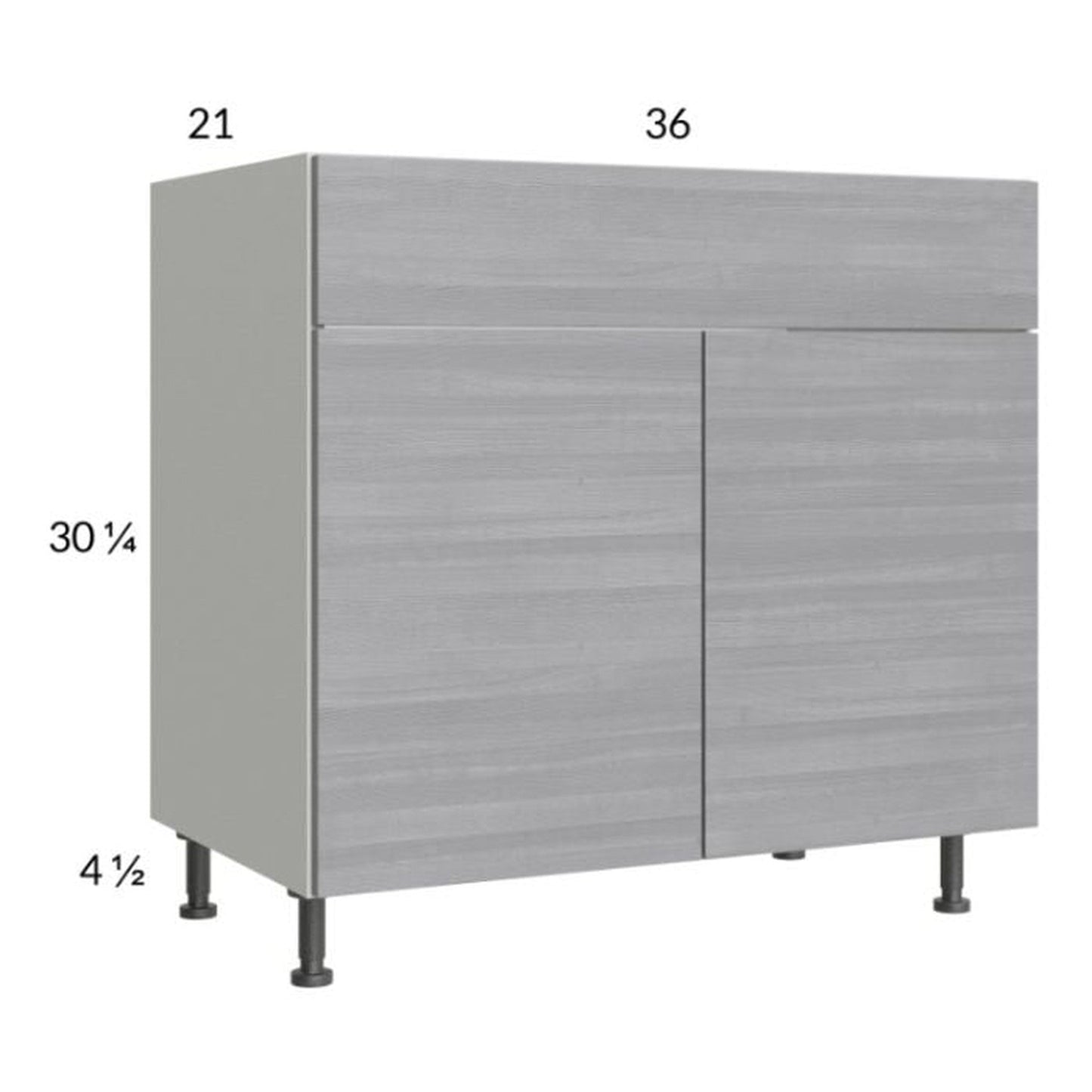 RTA Euro Grey 36" Vanity Sink Base Cabinet