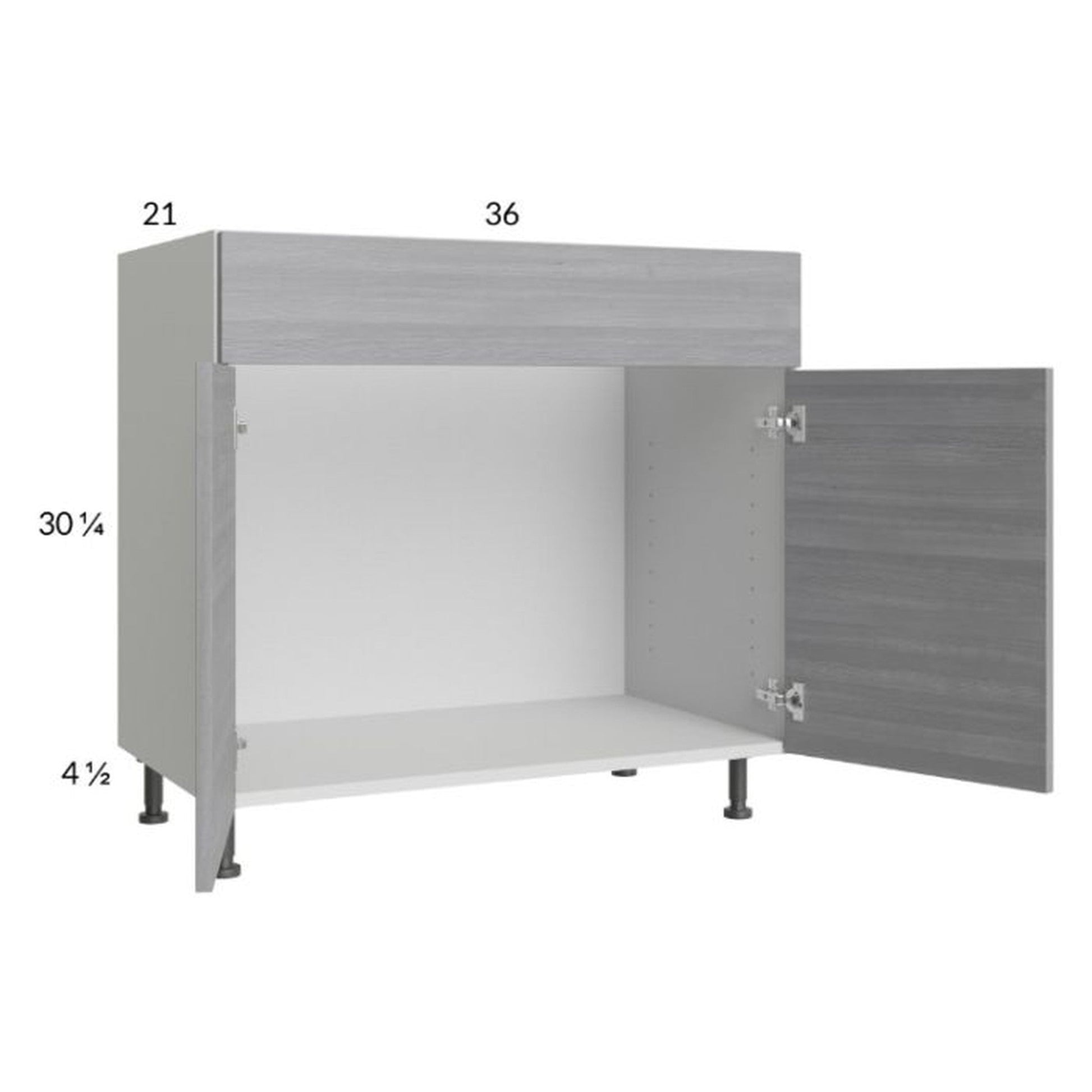 RTA Euro Grey 36" Vanity Sink Base Cabinet