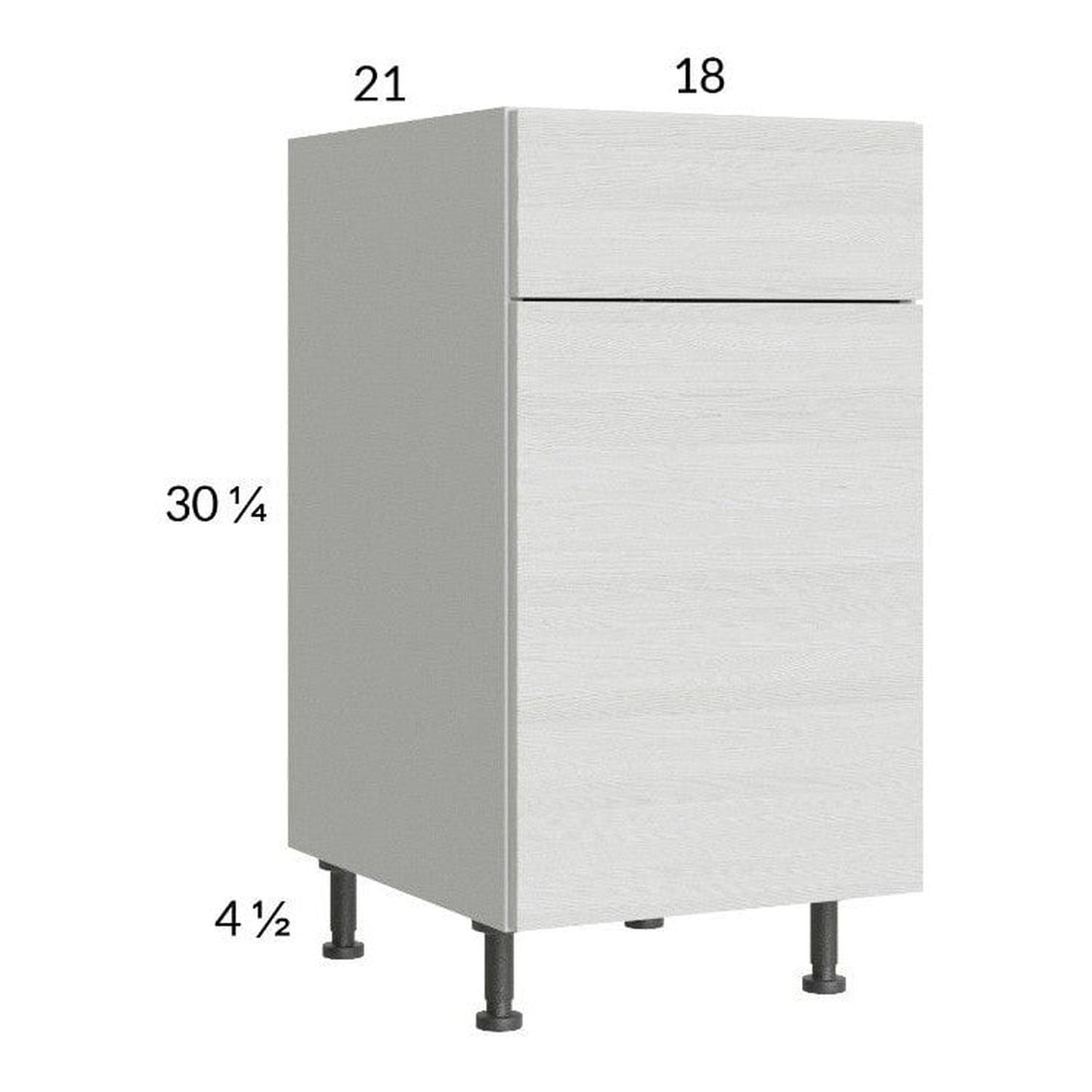 RTA Euro White Grain 18" Vanity Base Cabinet