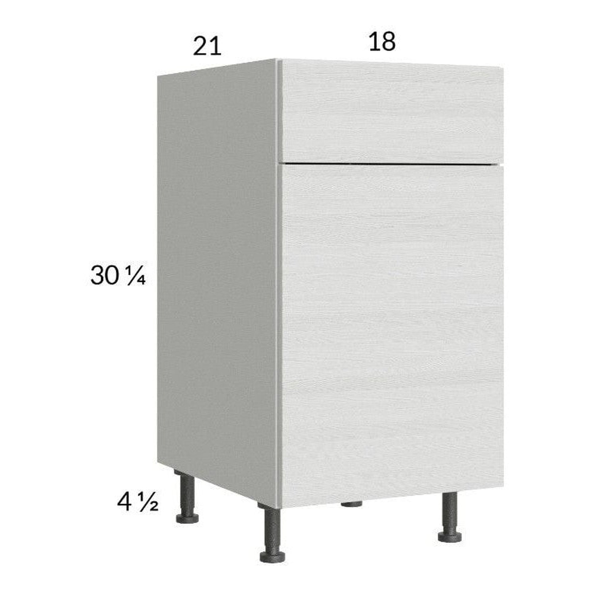 RTA Euro White Grain 18" Vanity Base Cabinet