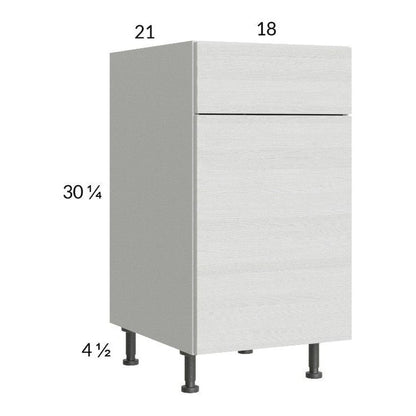 RTA Euro White Grain 18" Vanity Base Cabinet with 2 Finished End Panels