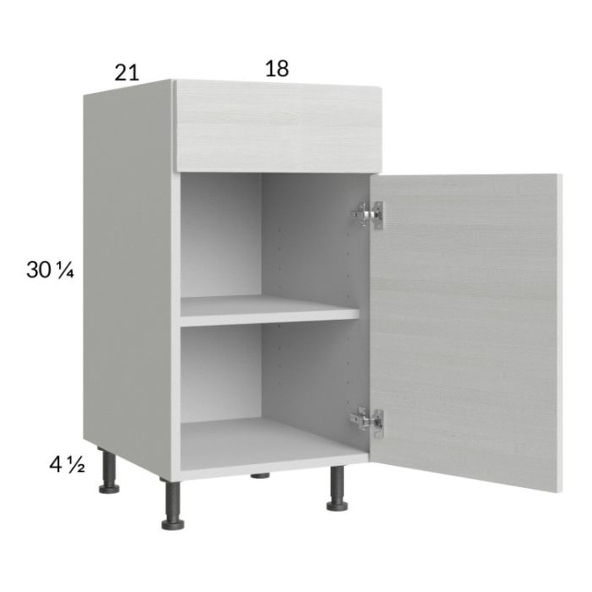 RTA Euro White Grain 18" Vanity Base Cabinet