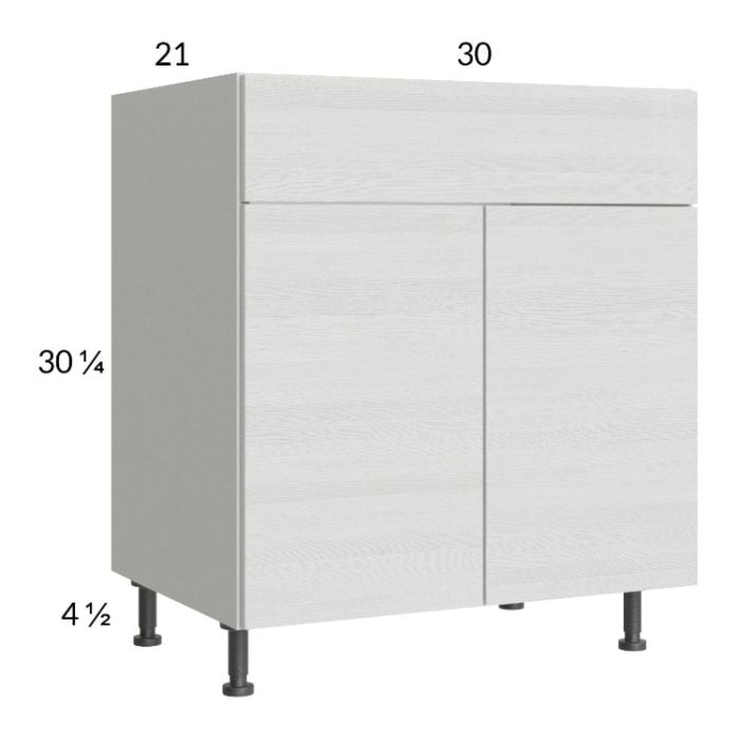 RTA Euro White Grain 30" Vanity Sink Base Cabinet