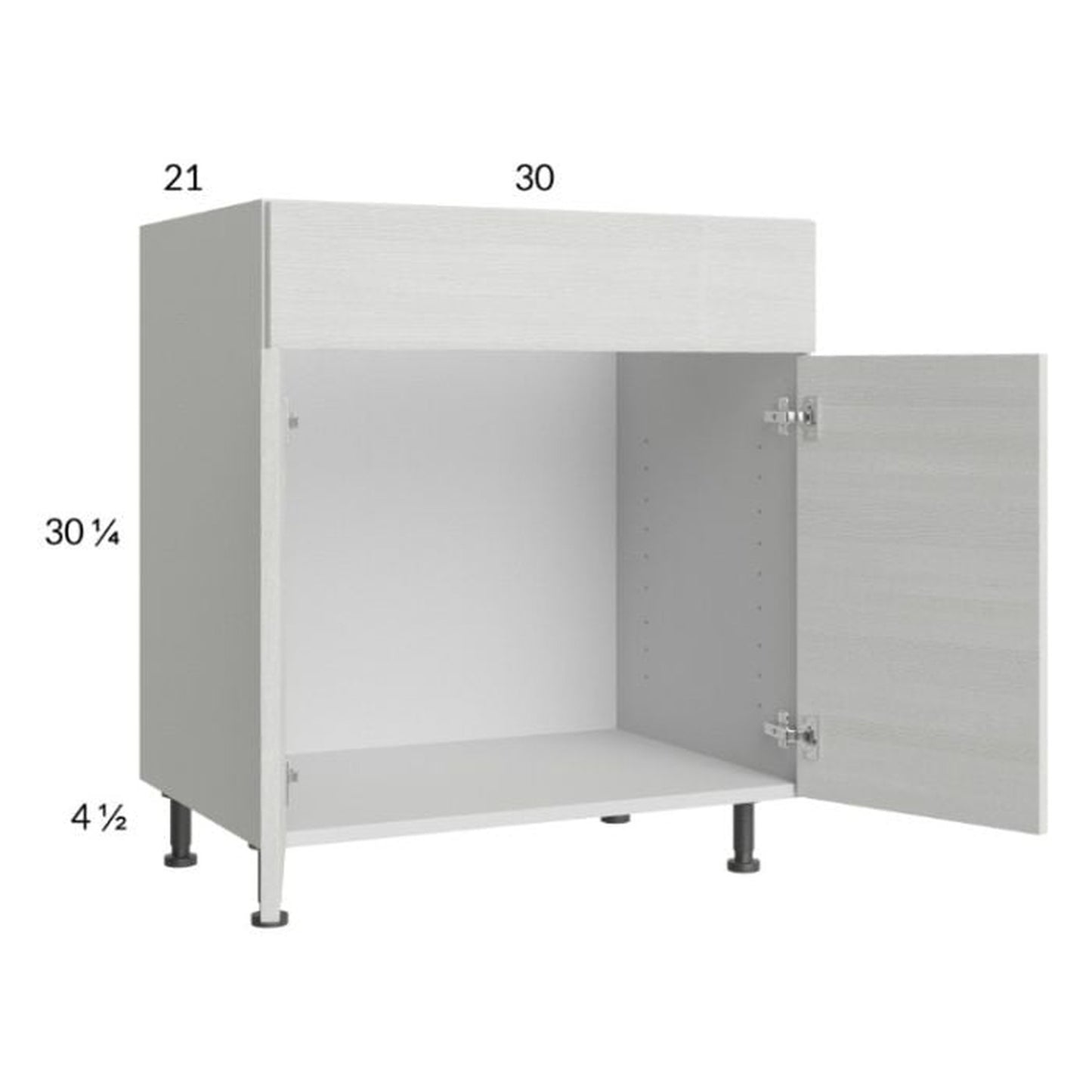 RTA Euro White Grain 30" Vanity Sink Base Cabinet