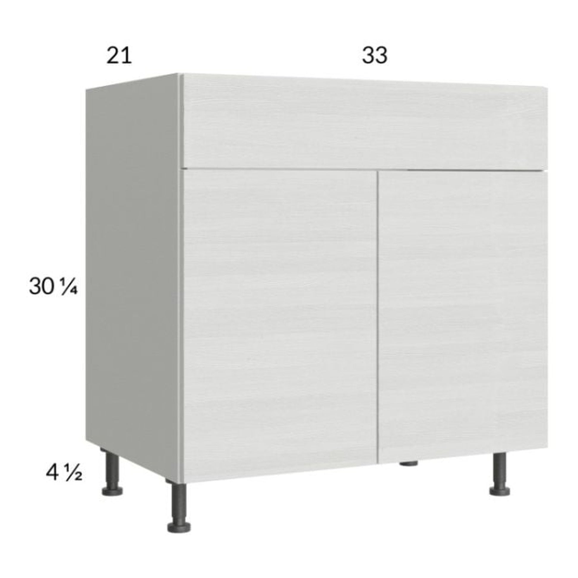RTA Euro White Grain 33" Vanity Sink Base Cabinet