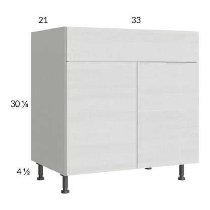 RTA Euro White Grain 33" Vanity Sink Base Cabinet