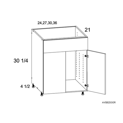RTA Euro White Grain 33" Vanity Sink Base Cabinet