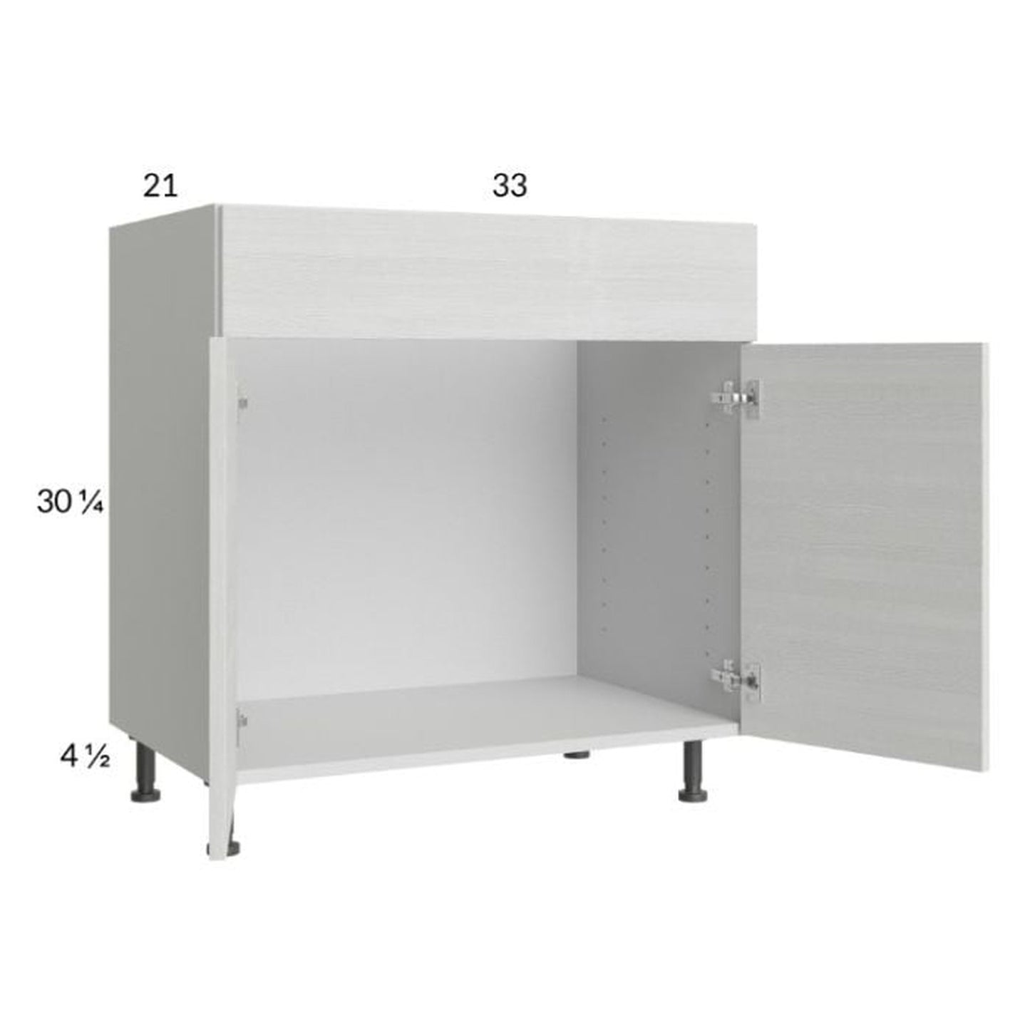 RTA Euro White Grain 33" Vanity Sink Base Cabinet