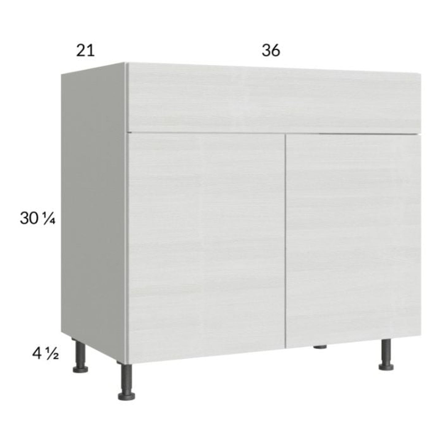 RTA Euro White Grain 36" Vanity Sink Base Cabinet
