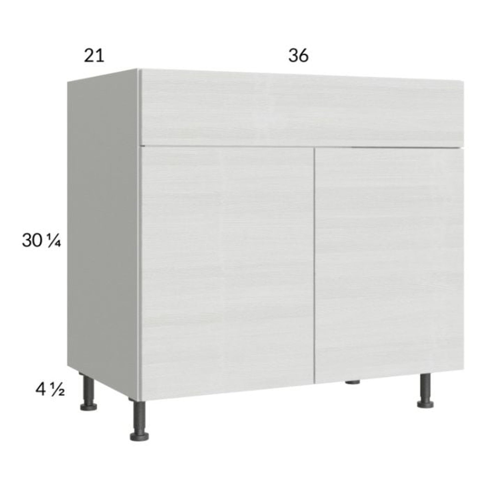RTA Euro White Grain 36" Vanity Sink Base Cabinet