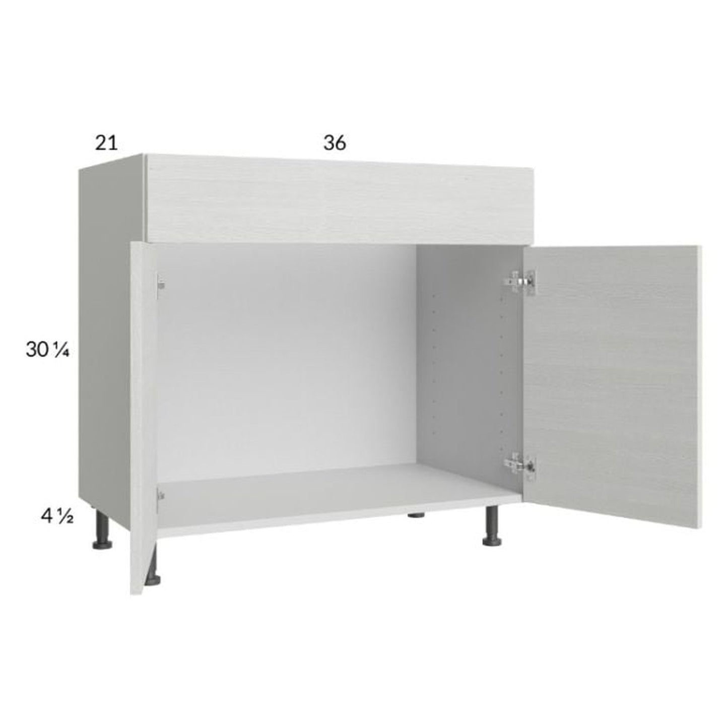 RTA Euro White Grain 36" Vanity Sink Base Cabinet