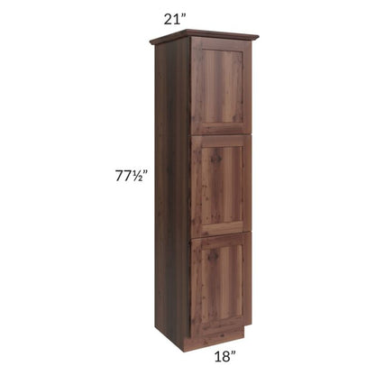 RTA Farmhouse Walnut Shaker 18" x 78" Linen Cabinet