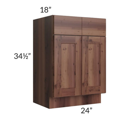 RTA Farmhouse Walnut Shaker 24" Vanity Sink Base Cabinet (18" depth)