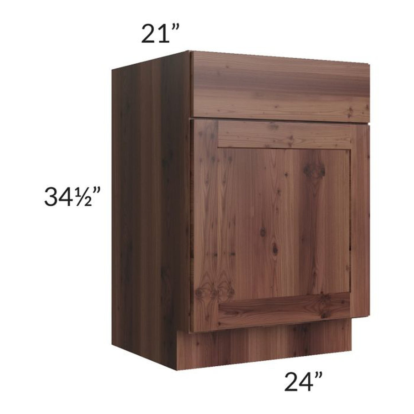 RTA Farmhouse Walnut Shaker 24" Vanity Sink Base Cabinet