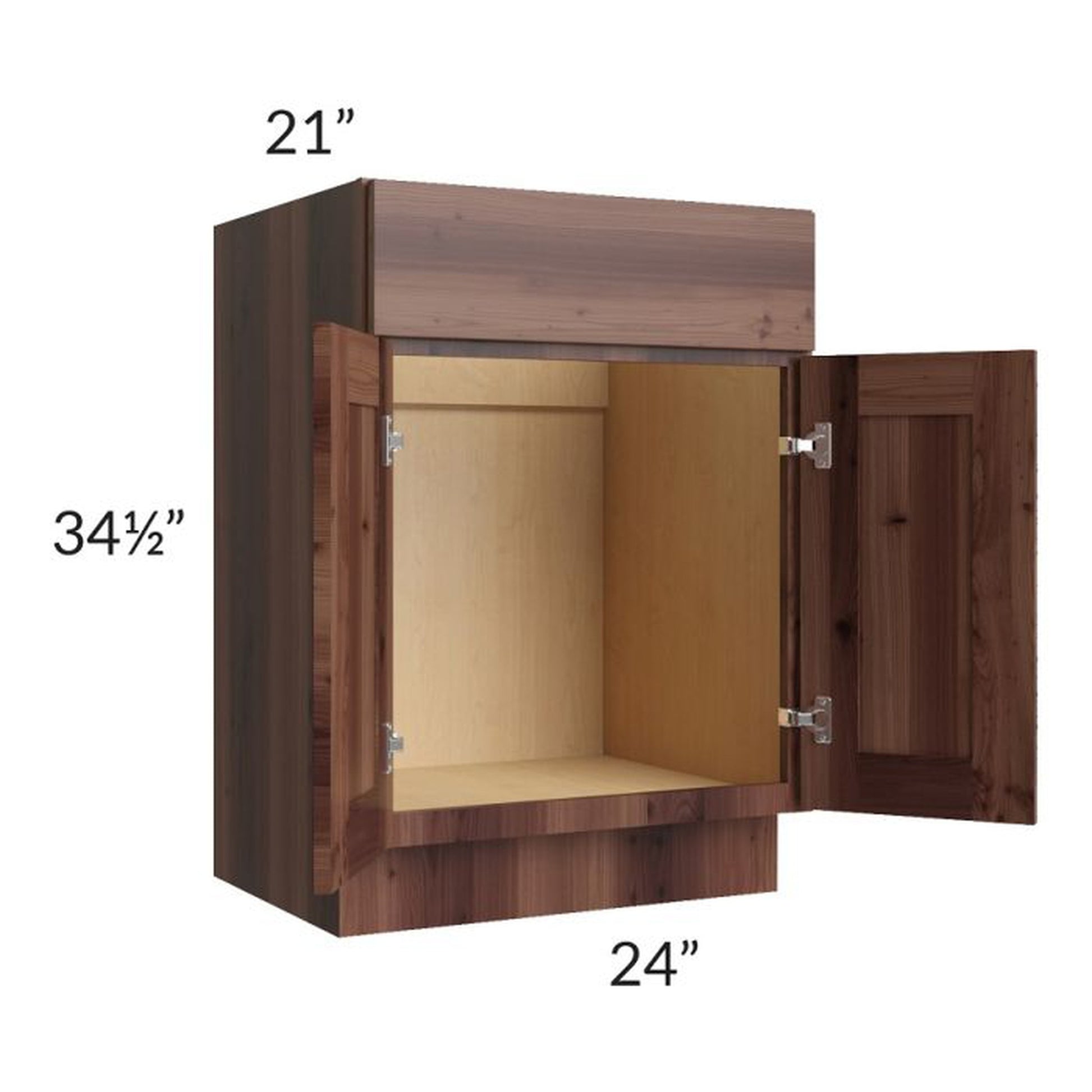 RTA Farmhouse Walnut Shaker 24" Vanity Sink Base Cabinet