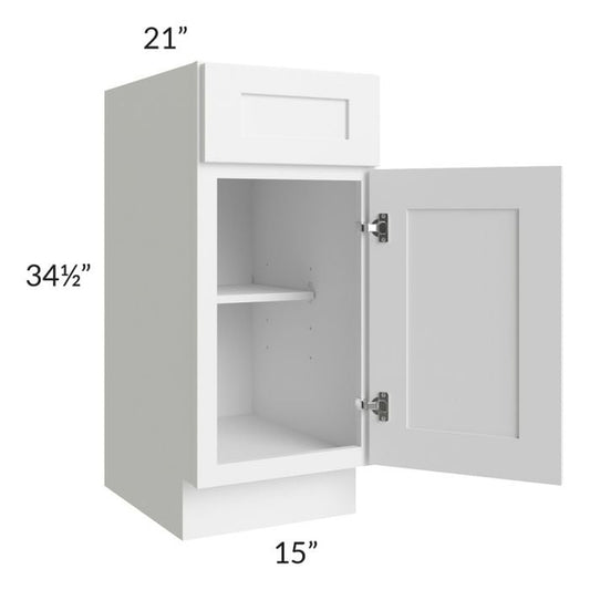 RTA Frosted White Shaker 15" Vanity Base Cabinet