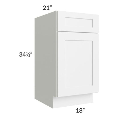 RTA Frosted White Shaker 18" Vanity Base Cabinet with 2 Decorative End Panels