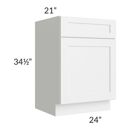 RTA Frosted White Shaker 24" Vanity Sink Base Cabinet