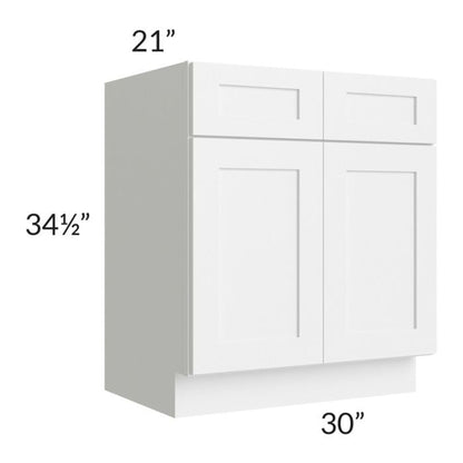 RTA Frosted White Shaker 30" Vanity Sink Base Cabinet