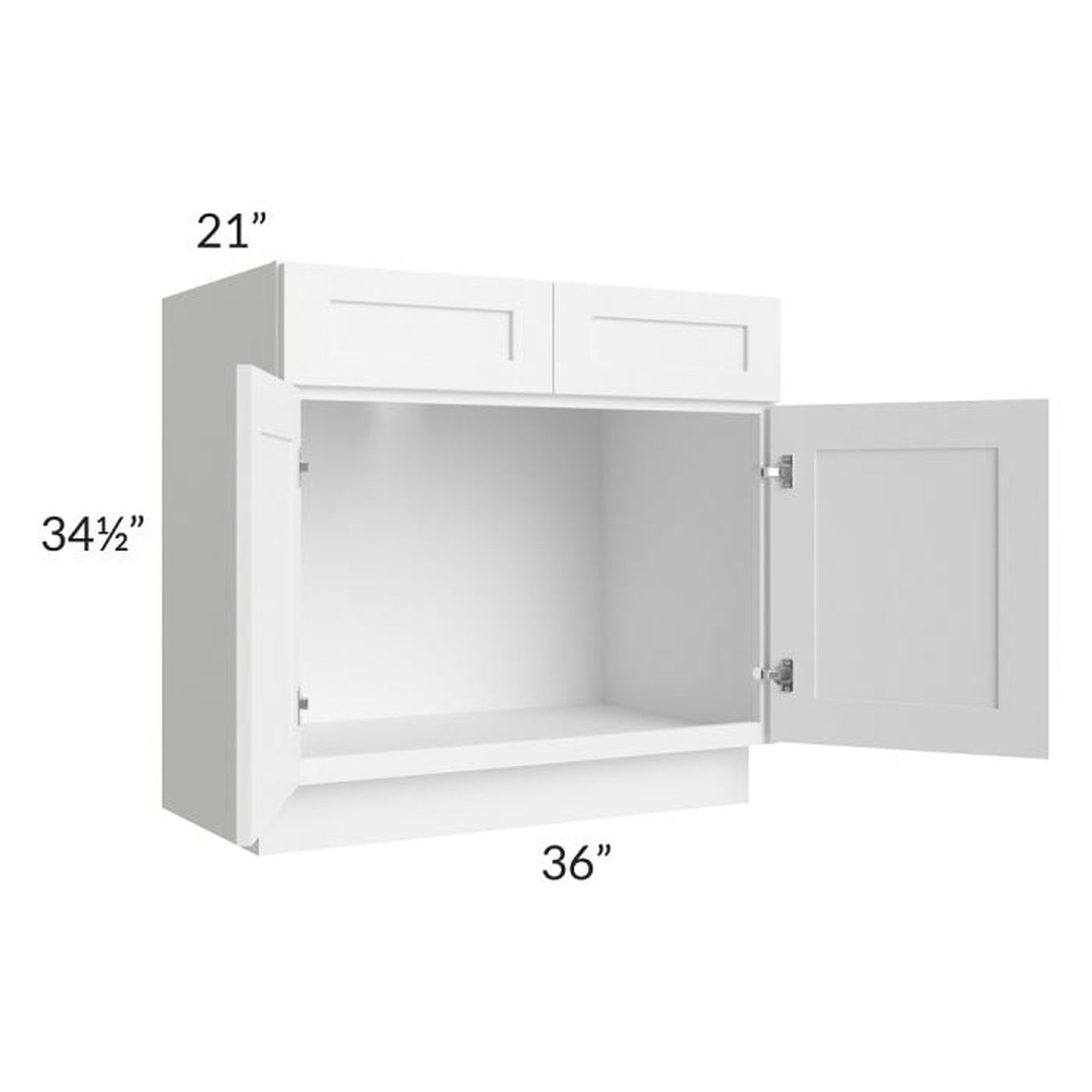 RTA Frosted White Shaker 36" Vanity Sink Base Cabinet