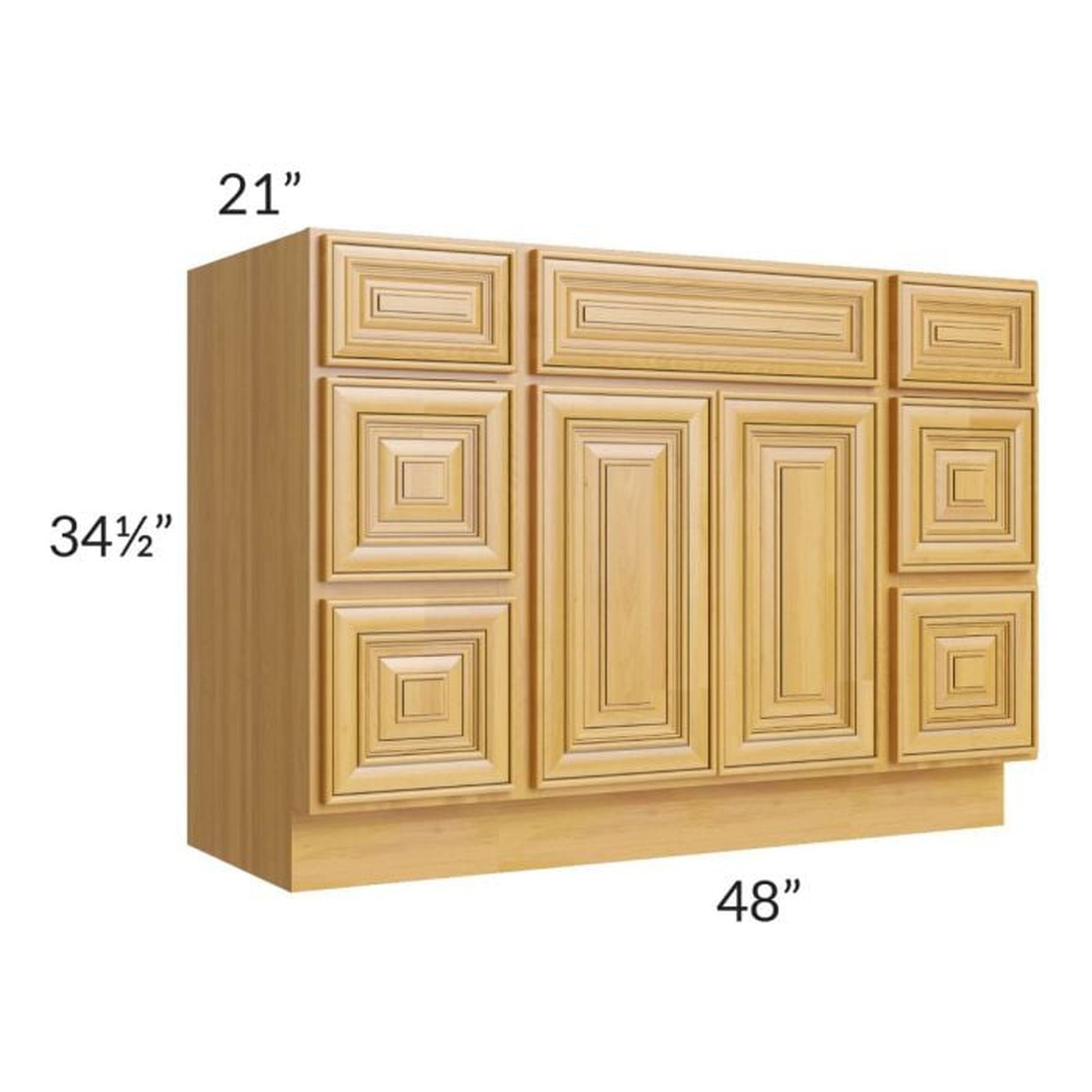 RTA Glazed Praline 48" Vanity Sink Base Cabinet with Drawers