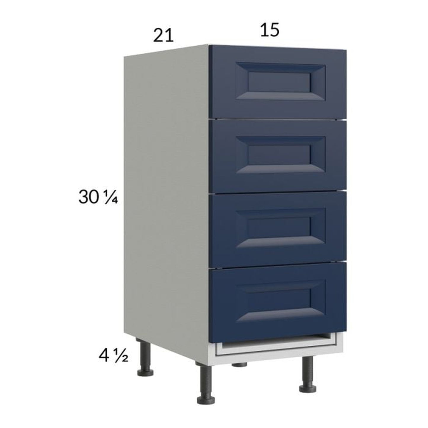 RTA Harbor Navy 15" 4-Drawer Vanity Base Cabinet