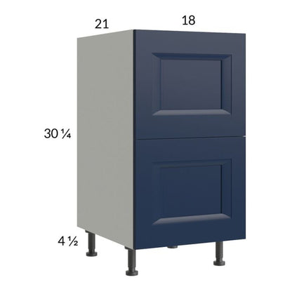 RTA Harbor Navy 18" 2-Drawer Vanity Base Cabinet with 1 Inner Drawer