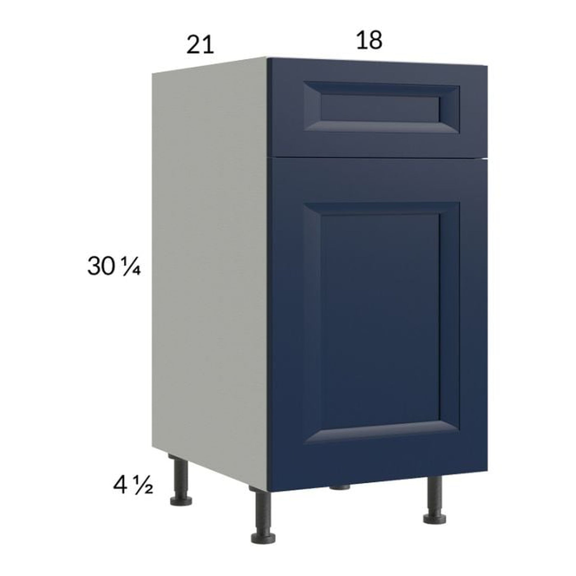 RTA Harbor Navy 18" Vanity Base Cabinet with 1 Finished End Panel