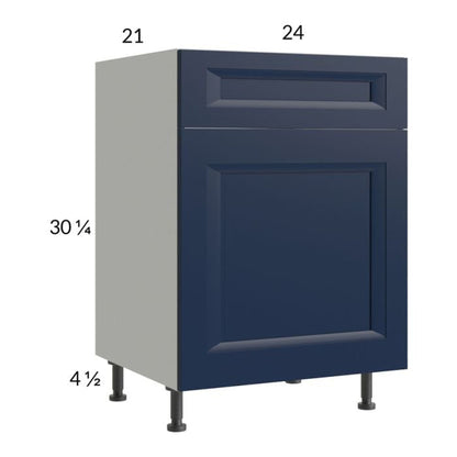 RTA Harbor Navy 24" Vanity Sink Base Cabinet with 1 Door and 2 Finished End Panels