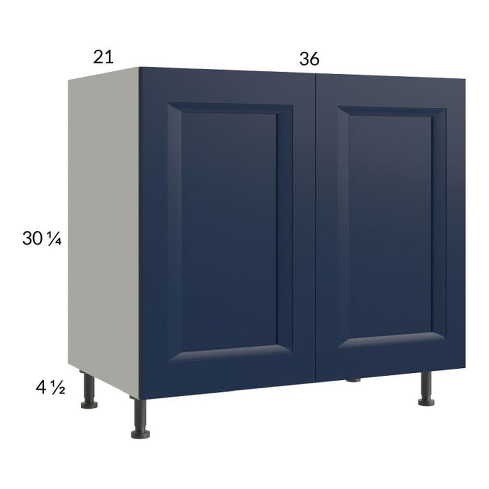 RTA Harbor Navy 36" Full Height Door Vanity Sink Base Cabinet with 2 Finished End Panels