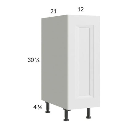 RTA Harbor White 12" Full Height Door Vanity Base Cabinet
