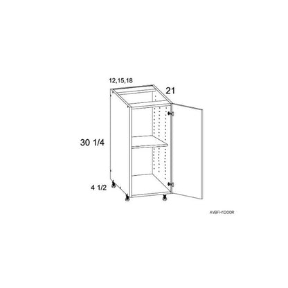 RTA Harbor White 12" Full Height Door Vanity Base Cabinet