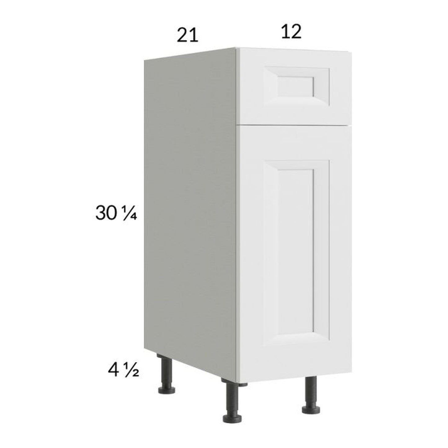 RTA Harbor White 12" Vanity Base Cabinet