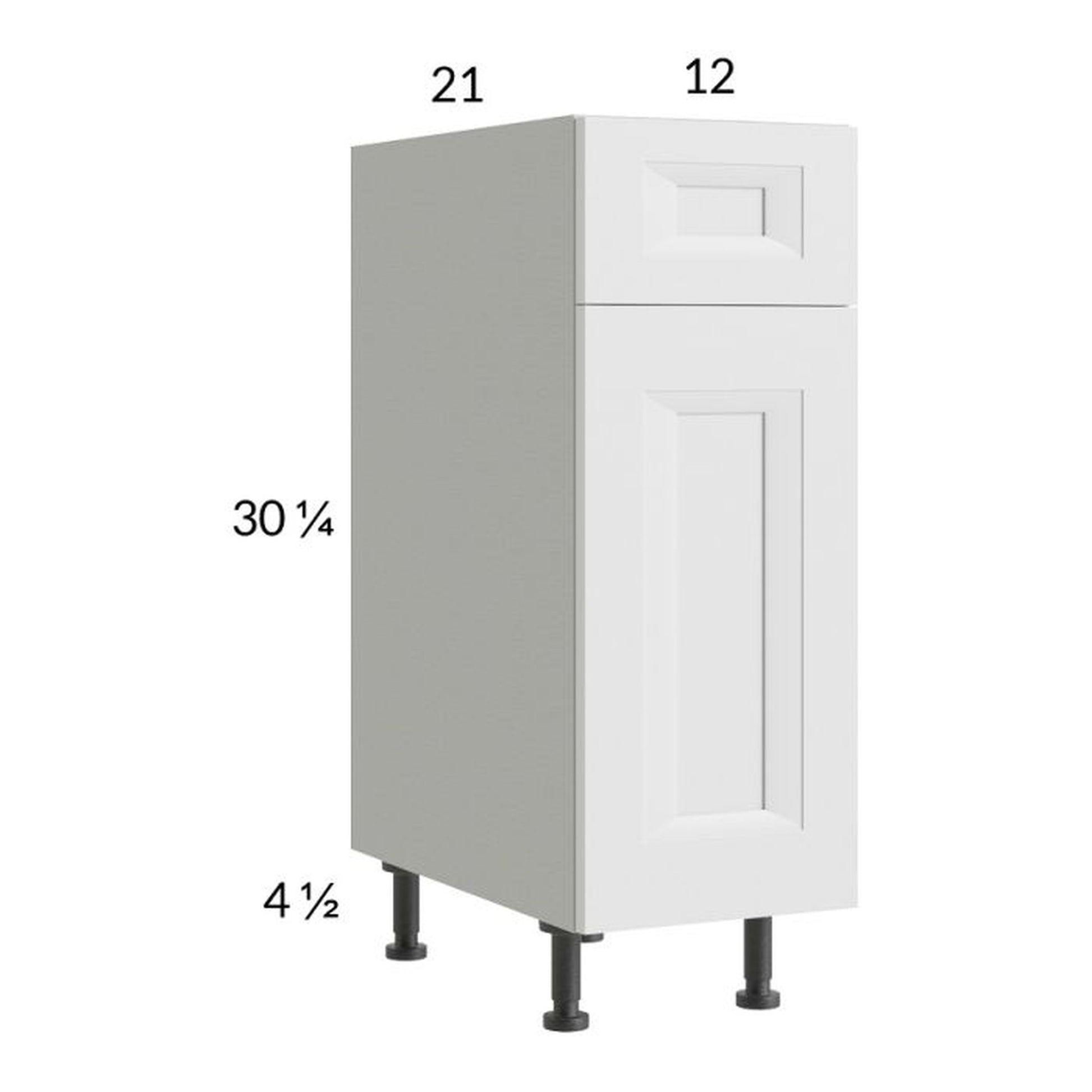 RTA Harbor White 12" Vanity Base Cabinet