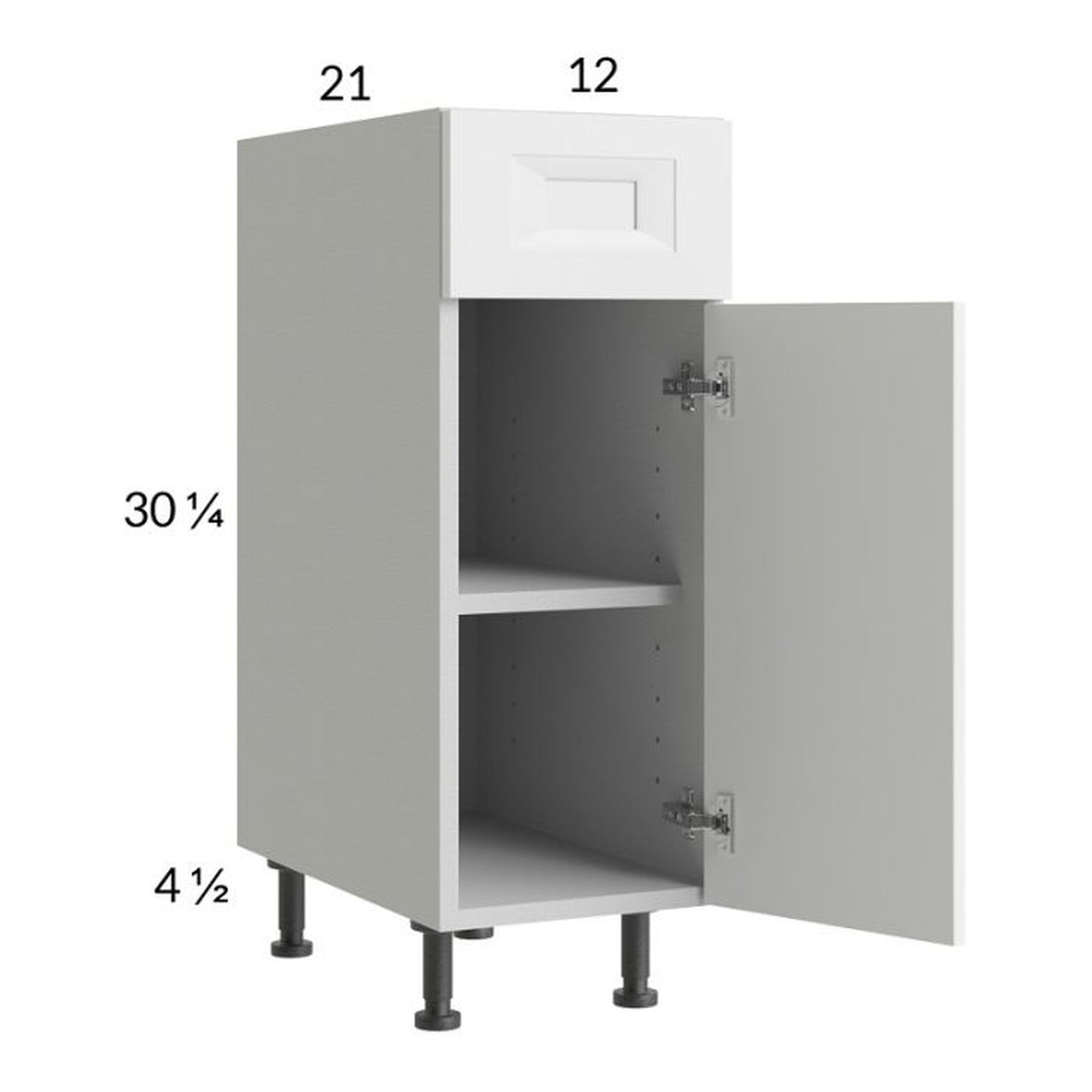 RTA Harbor White 12" Vanity Base Cabinet