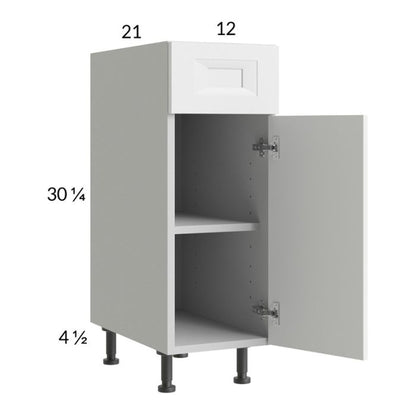 RTA Harbor White 12" Vanity Base Cabinet