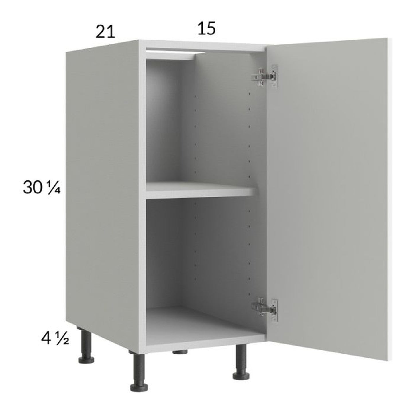 RTA Harbor White 15" Full Height Door Vanity Base Cabinet