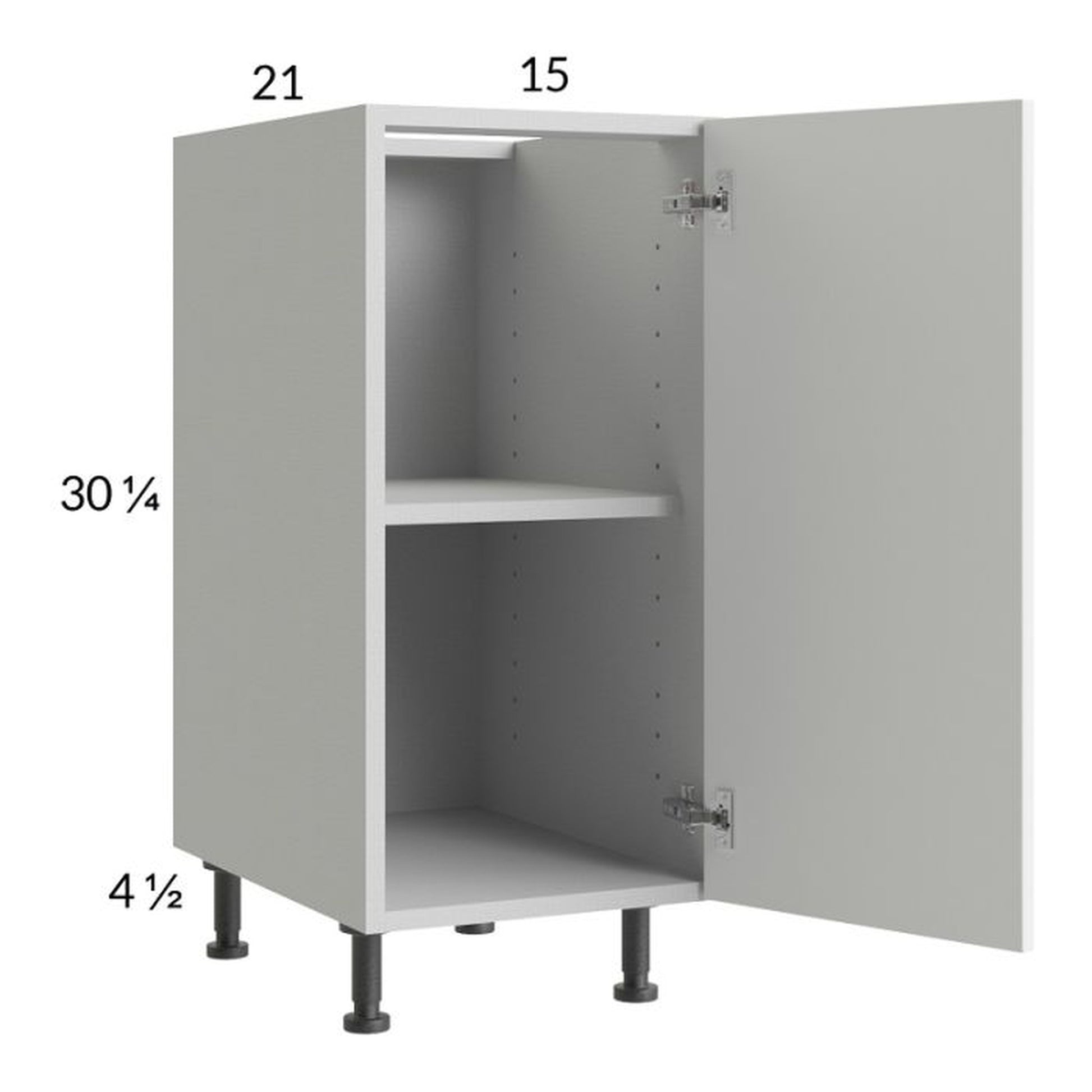 RTA Harbor White 15" Full Height Door Vanity Base Cabinet