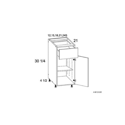 RTA Harbor White 15" Vanity Base Cabinet