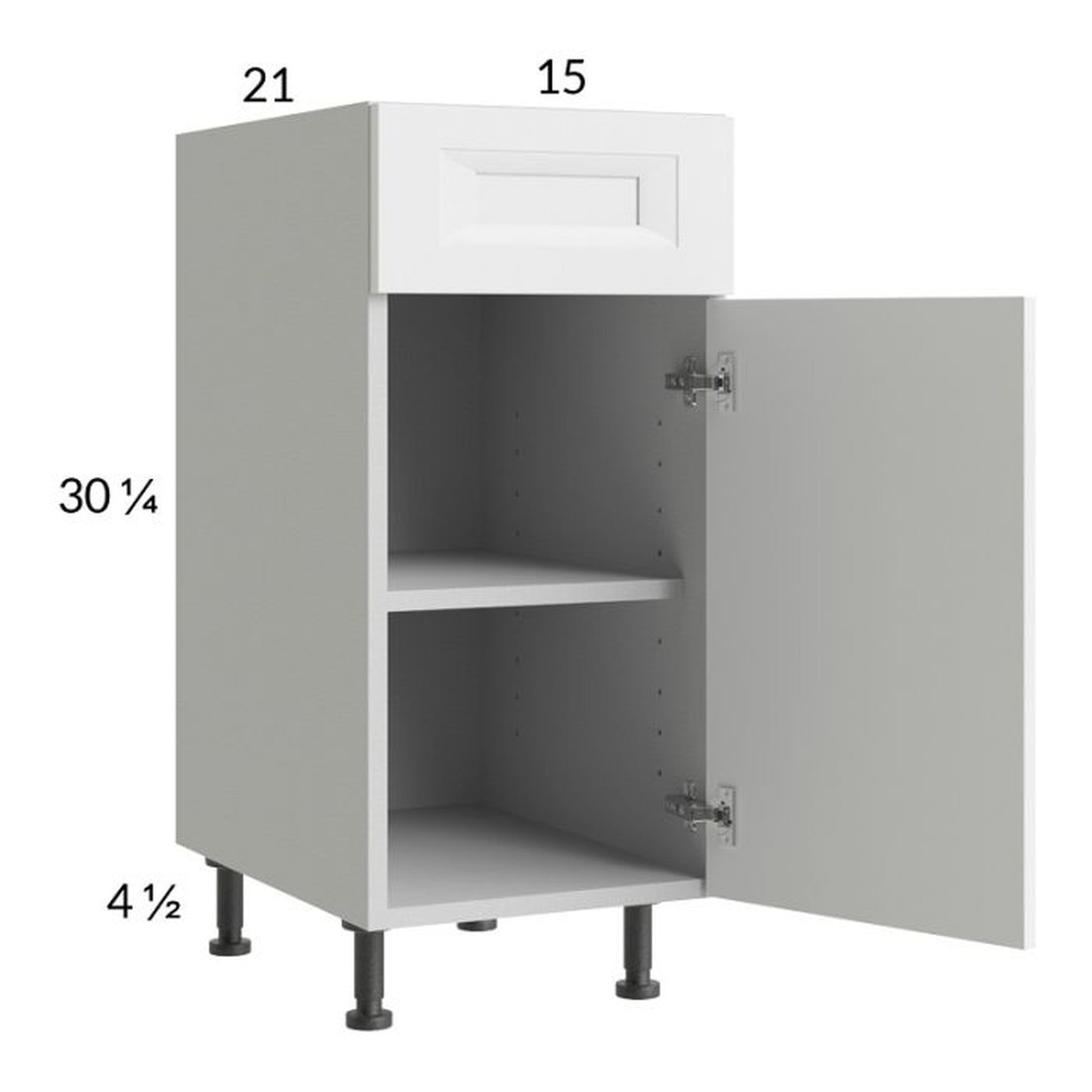 RTA Harbor White 15" Vanity Base Cabinet