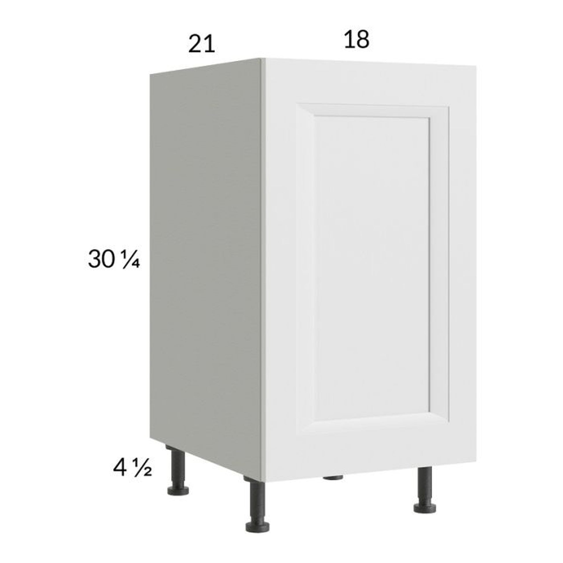 RTA Harbor White 18" Full Height Door Vanity Base Cabinet