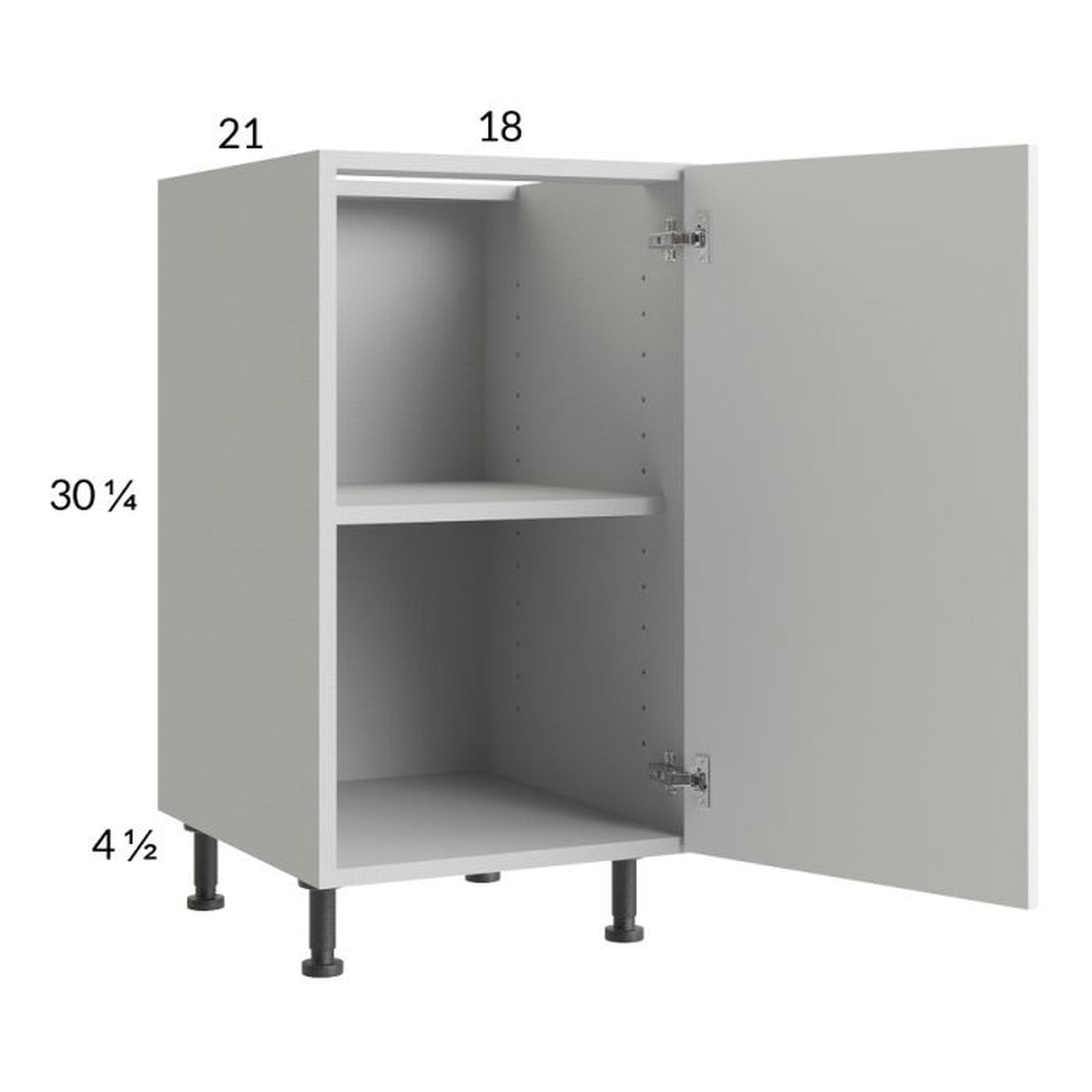 RTA Harbor White 18" Full Height Door Vanity Base Cabinet