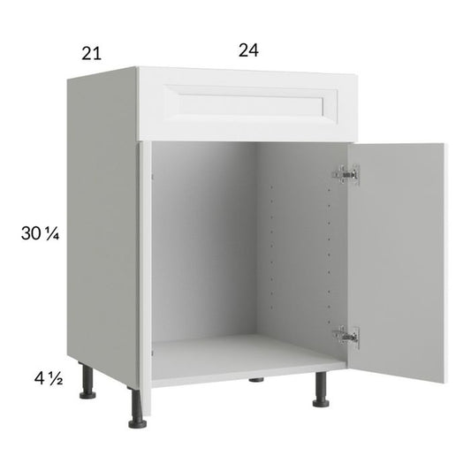 RTA Harbor White 24" Vanity Sink Base Cabinet with 1 Finished End Panel
