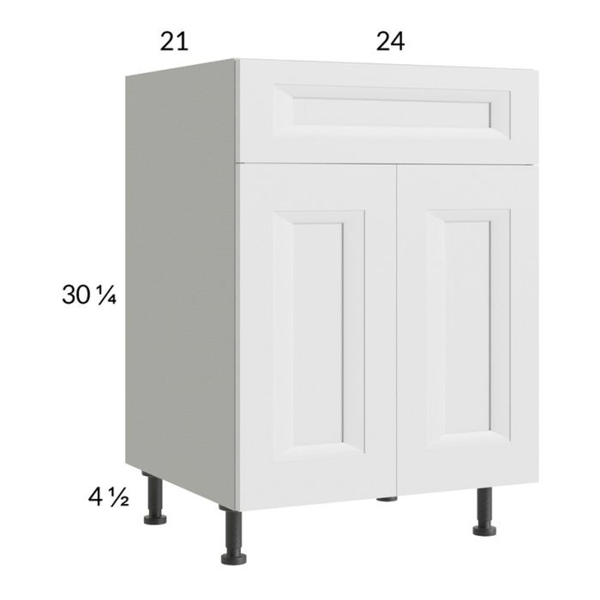 RTA Harbor White 24" Vanity Sink Base Cabinet with 2 Finished End Panels